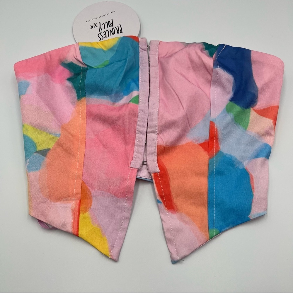 Princess Polly Love all Strapless Top Sz 0 Corset Abstract Colorful